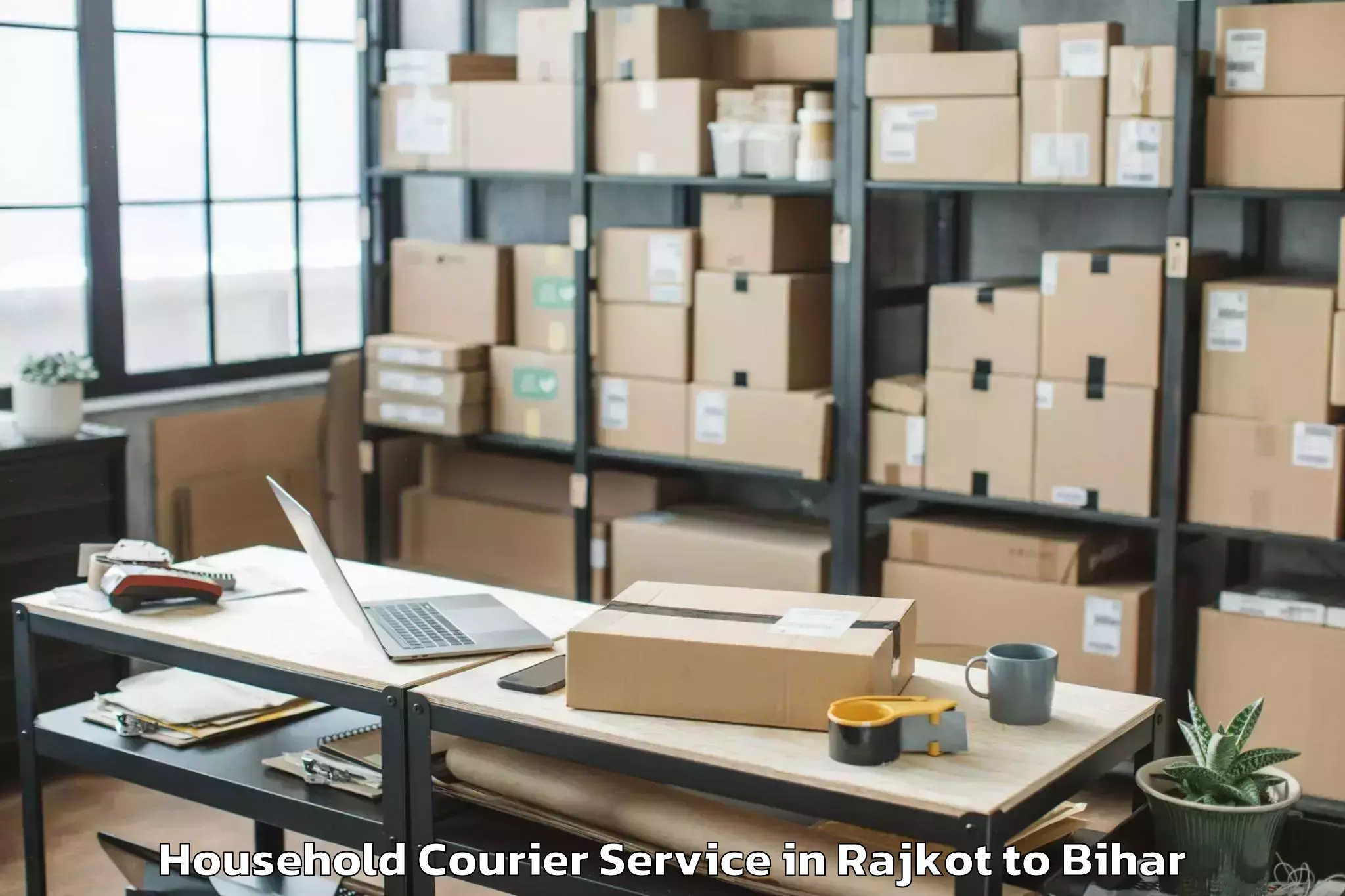 Reliable Rajkot to Khizirsarai Household Courier